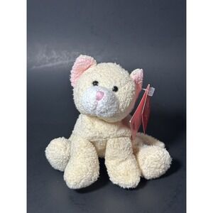 Vintage Russ Berrie TABBIES Cream‎ Kitten Bean Bag Plush 4"